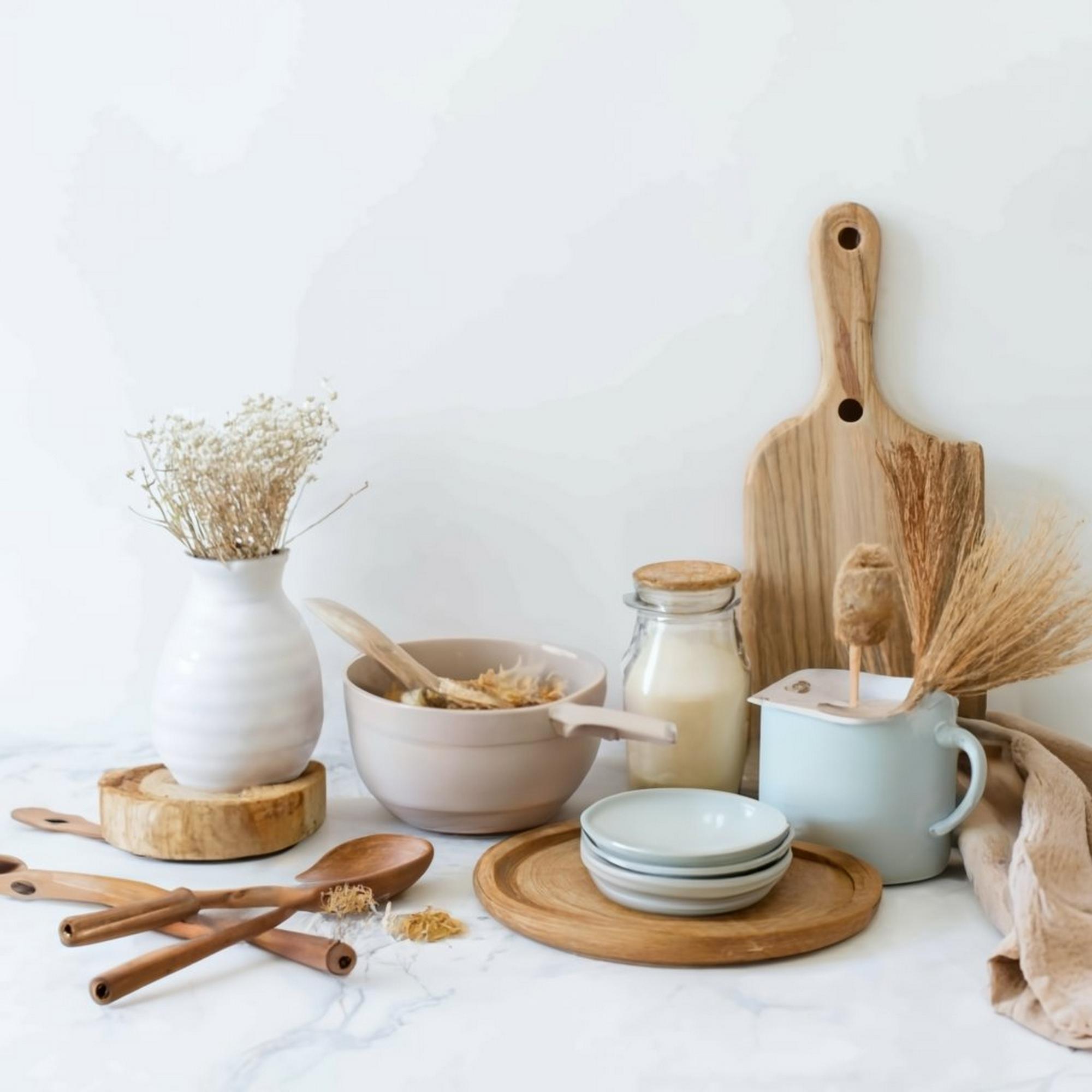 Cozy kitchen corner with utensils and prepared dishes